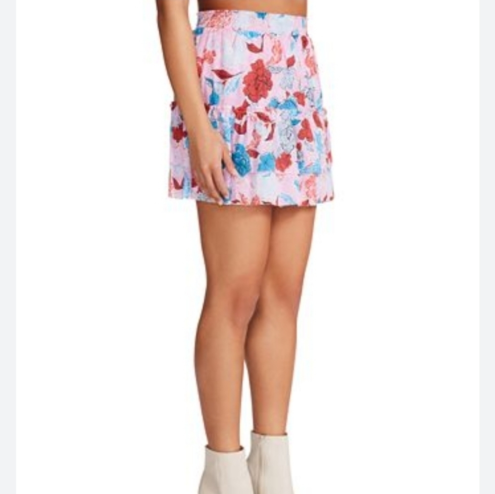 BB Dakota by Steve Madden First Class Ruffle Skirt Pink Floral